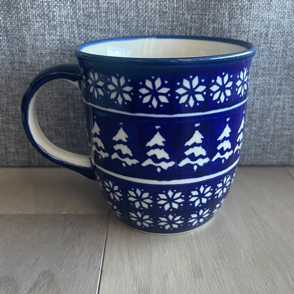 [Set of 2]  Polish Nordic Blue Evergreen Mug + Hedgehog Brush Ornament (NIB/NWT) - Picture 7 of 11